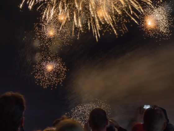 People watching fireworks