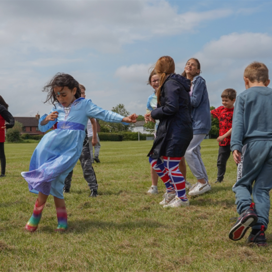 Children's party dancing