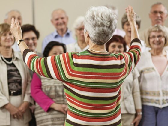 Older adults singing