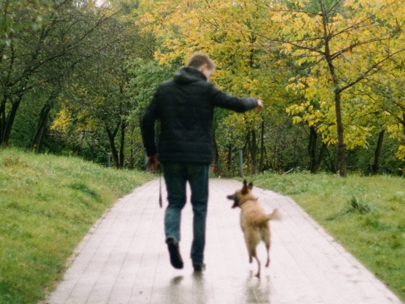 Man walking with dog