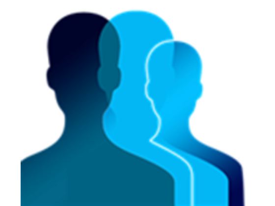 Blue people silhouettes