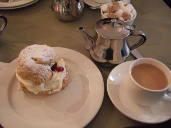 Cream tea on table