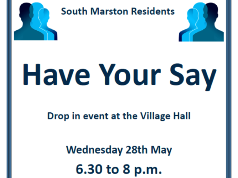 Have Your Say event - Wednesday 28th of May 6.30 - 8pm
