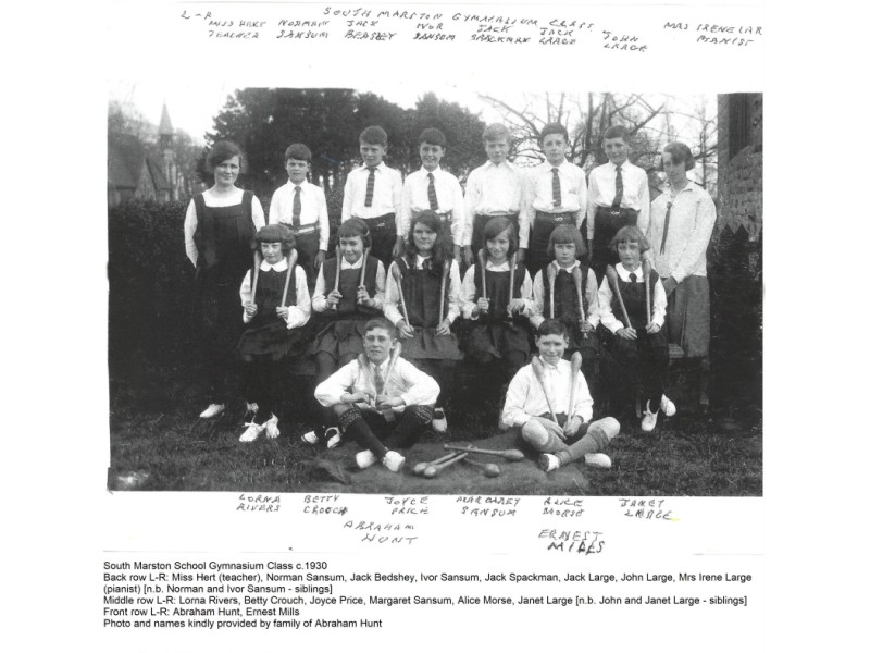 South Marston School Gymnasium Class circa 1930