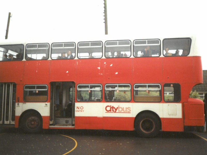 The red bus double decker loaned by Telford Travel for a temporary classroom