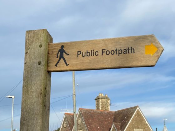 Public Footpath sign in South Marston